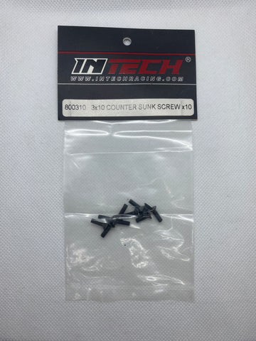 INTECH 800310 3x10 countersunk screw x 10